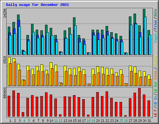 Daily usage for December 2021