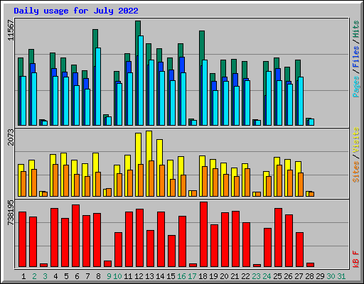 Daily usage for July 2022